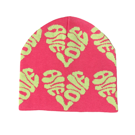 AVE LOVE Beanie  | Pink/Green